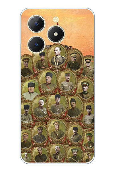 TechTree حافظة سيليكون متوافقة مع هاتف Realme C61 من نوع أتاتورك وقادة حرب ال...