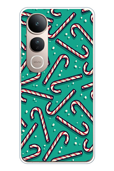 TechTree حافظة سيليكون مطبوع متوافقة مع هاتف Vivo V50 Lite مع عصا حلوى روح ال...