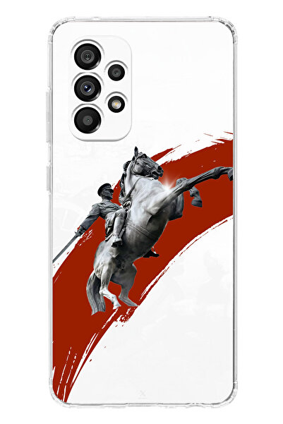 TechTree جراب سيليكون متوافق مع هاتف سامسونج جالاكسي A23 بتصميم حصان منفوش وتفاصيل أتاتورك مطبوع