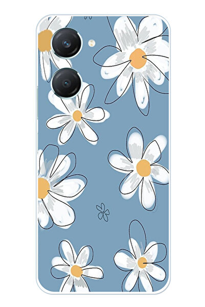 TechTree حافظة سيليكون متوافقة مع هاتف Vivo Y18 باللون الأزرق ديزي جاردن مطبوع