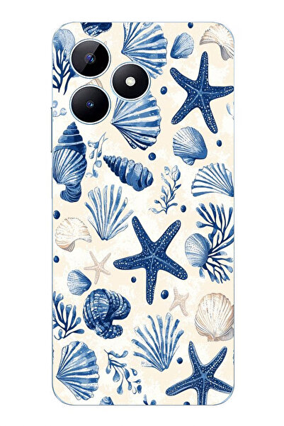 TechTree حافظة سيليكون مطبوع متوافقة مع هاتف Realme Note 50 بنمط صدفة البحر ا...