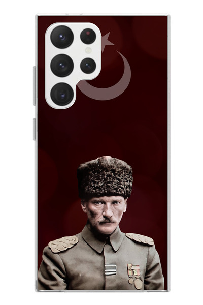 TechTree Samsung Galaxy S22 Ultra Compatible Moon Star and Commander Ataturk Printed Silicone Case