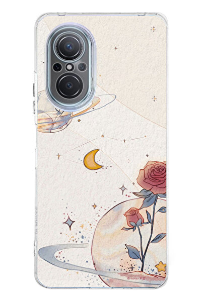 TechTree حافظة سيليكون متوافقة مع هاتف هواوي نوفا 9 Se، بتصميم كوكب ونجمة وور...