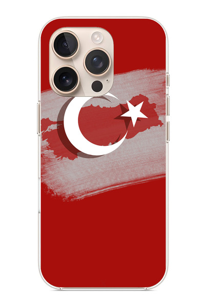 TechTree حافظة سيليكون متوافقة مع هاتف iPhone 16 PRO MAX مع خريطة تركيا وعلم ...