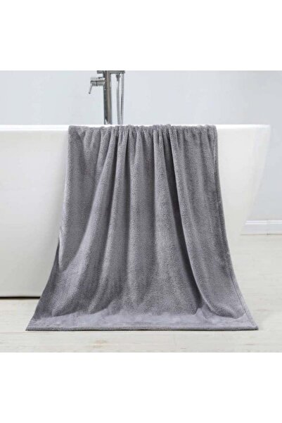 Melen Eshil Coral Fleece Towel - Medium Size - 70 x 140 - Gray