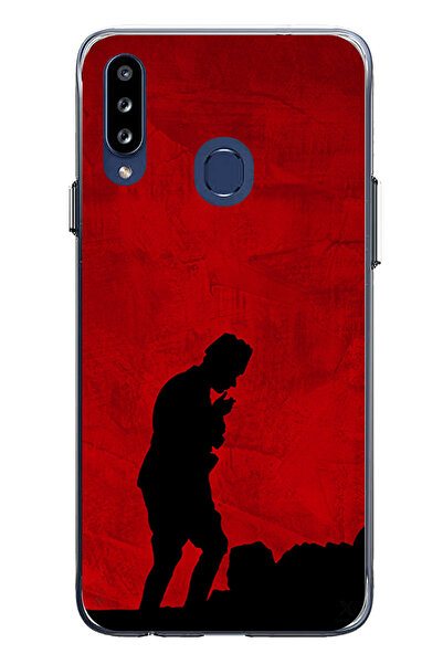 TechTree حافظة سيليكون أتاتورك مطبوع متوافقة مع هاتف سامسونج جالاكسي A20S مع ...