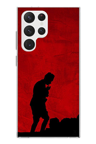 TechTree حافظة سيليكون أتاتورك مطبوع متوافقة مع هاتف سامسونج جالاكسي S22 ألترا مع تفاصيل ظل وشكل