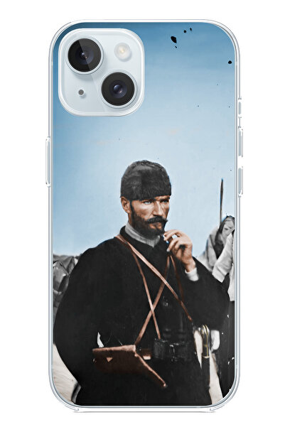 TechTree حافظة سيليكون متوافقة مع هاتف iPhone 15 من أتاتورك مطبوع