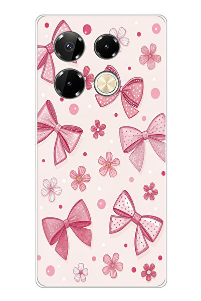 TechTree حافظة سيليكون متوافقة مع هاتف Infinix Note 40 PRO، بتصميم فيونكة ورد...