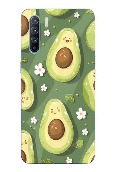 TechTree حافظة سيليكون متوافقة مع هاتف اوبو رينو 3-A91 باللون الأخضر اللطيف و...