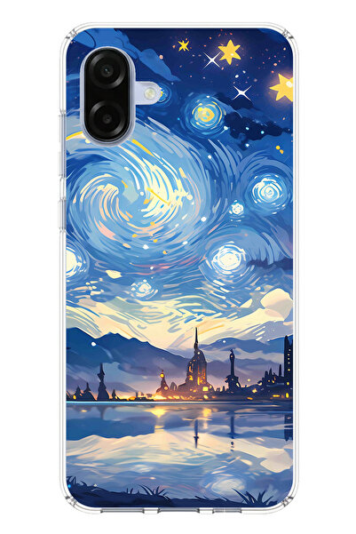 TechTree حافظة سيليكون متوافقة مع هاتف سامسونج جالاكسي A07 بتصميم السماء المر...