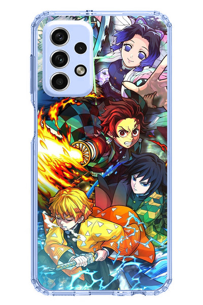 TechTree حافظة سيليكون متوافقة مع هاتف سامسونج جالاكسي A33: حافظة من السيليكون Demon Slayer: Demon Hunters B مطبوع