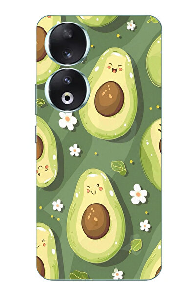 TechTree حافظة سيليكون متوافقة مع هاتف Honor 90 باللون الأخضر اللطيف والأفوكا...