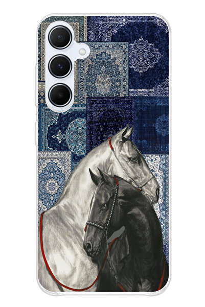 TechTree حافظة سيليكون متوافقة مع هاتف سامسونج جالاكسي A55 باللون الأزرق بنمط...