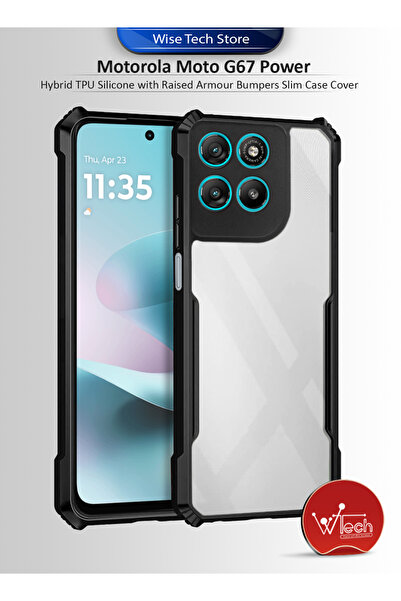 Wtech غطاء حماية نحيف من السيليكون الحراري المرن (TPU) مع حواف بارزة لهاتف مو...