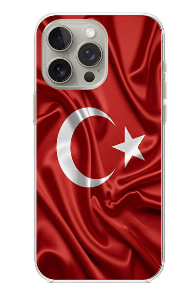 TechTree حافظة سيليكون متوافقة مع هاتف iPhone 15 PRO بعلم تركيا مطبوع