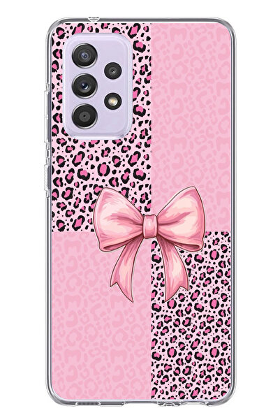 TechTree حافظة سيليكون متوافقة مع هاتف سامسونج جالاكسي A72 بنمط الفهد الوردي ...