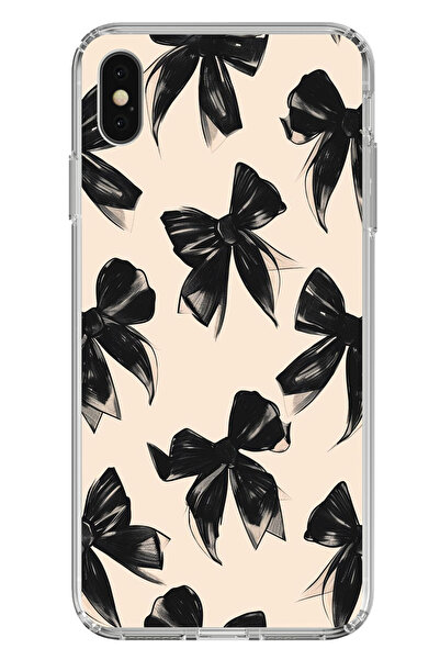 TechTree حافظة سيليكون متوافقة مع هاتف iPhone X-XS باللون الأسود مطبوع