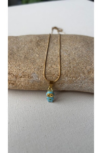 Doğaltaş Masalları قلادة فولاذية ذات طرف أزرق من لابوبو