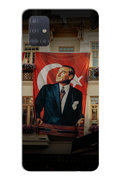 TechTree Samsung Galaxy A51 Compatible Giant Flag Detailed Ataturk Printed Silicone Case
