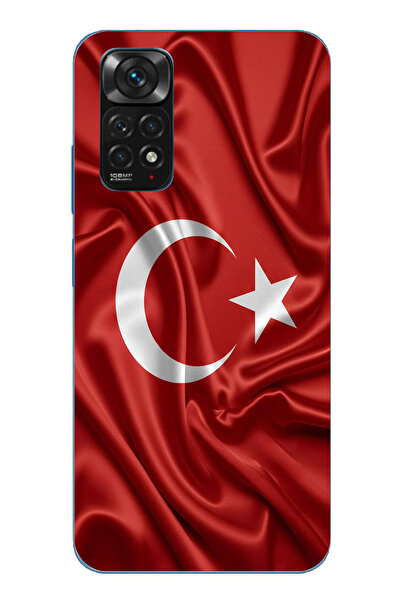 TechTree حافظة سيليكون متوافقة مع Redmi Note 11-11S بعلم تركيا مطبوع