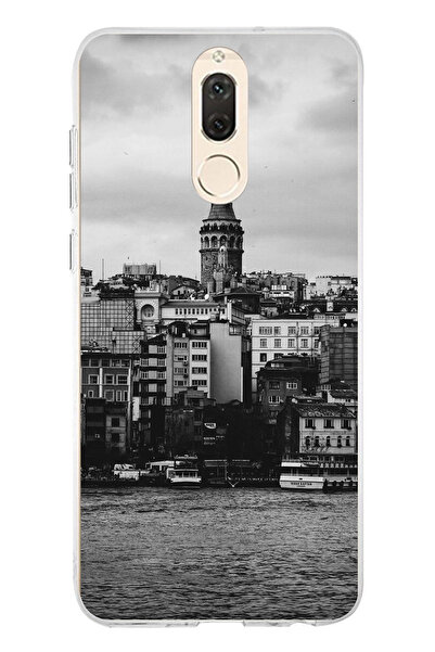 TechTree جراب سيليكون متوافق مع هاتف Huawei Mate 10 Lite مع مناظر برج جالاتا ...