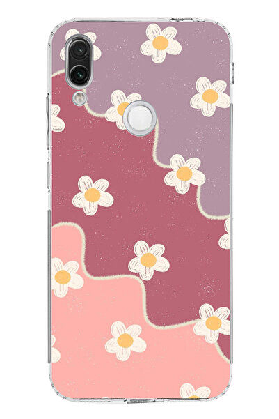 TechTree Redmi Note 7-7 Pro Compatible Dusty Rose and Lilac Tone Wavy Daisy P...