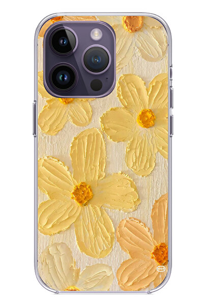 TechTree حافظة سيليكون متوافقة مع هاتف iPhone 14 PRO MAX بلون صفراء ديزي مطبوع