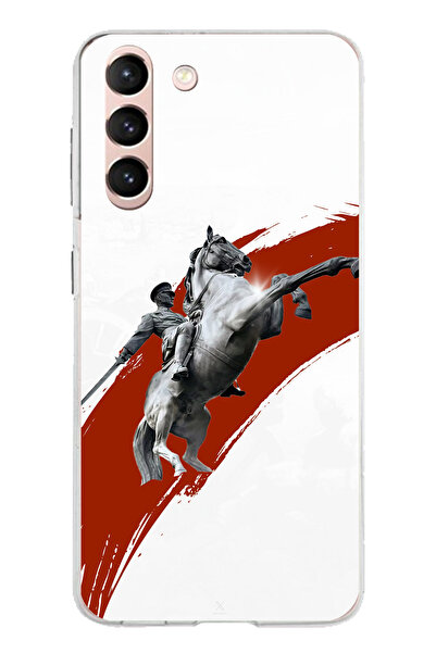 TechTree حافظة سيليكون متوافقة مع هاتف سامسونج جالاكسي S21 بتفاصيل حصان أتاتو...