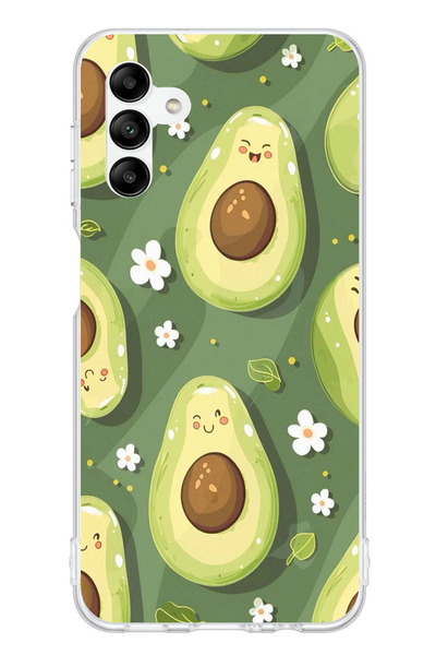 TechTree Samsung Galaxy A04S Compatible Cute Avocado with Green Background Printed Silicone Case
