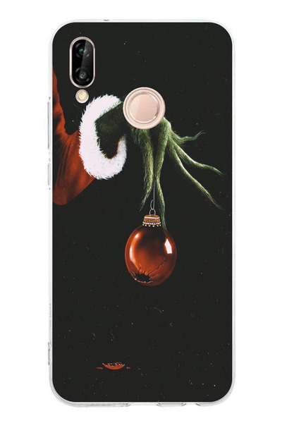 TechTree حافظة سيليكون متوافقة مع هاتف Huawei P20 Lite باللون الأخضر وكرة رأس...