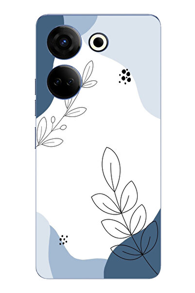 TechTree حافظة سيليكون متوافقة مع هاتف Tecno Camon 20-20 PRO بأشكال هادئة زرق...