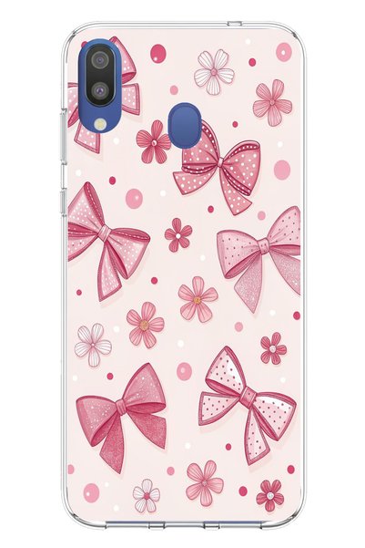 TechTree Samsung Galaxy M20 Compatible Pink Bow, Flower and Polka Dot Printed...
