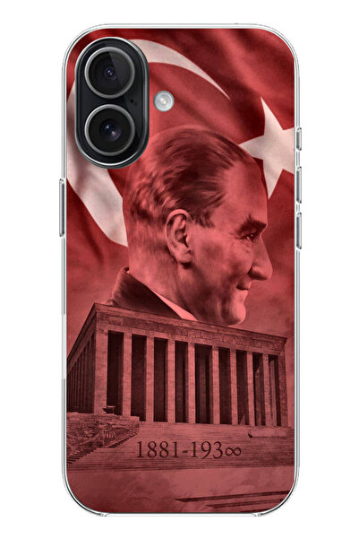 TechTree حافظة سيليكون متوافقة مع هاتف iPhone 17 تحمل صورة أتاتورك وانيماتيكا...