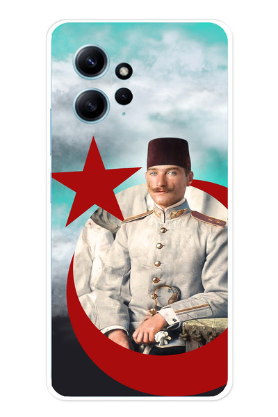 TechTree حافظة سيليكون متوافقة مع هاتف Redmi Note 12 4G للشباب من أتاتورك مطبوع