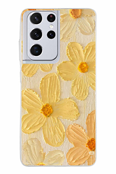 TechTree حافظة سيليكون متوافقة مع هاتف سامسونج جالاكسي S21 ULTRA بلون أصفر دي...