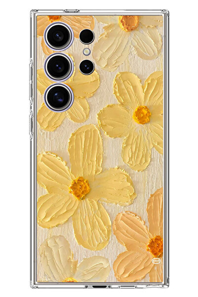 TechTree حافظة سيليكون متوافقة مع هاتف سامسونج جالاكسي S24 ULTRA بلون أصفر دي...