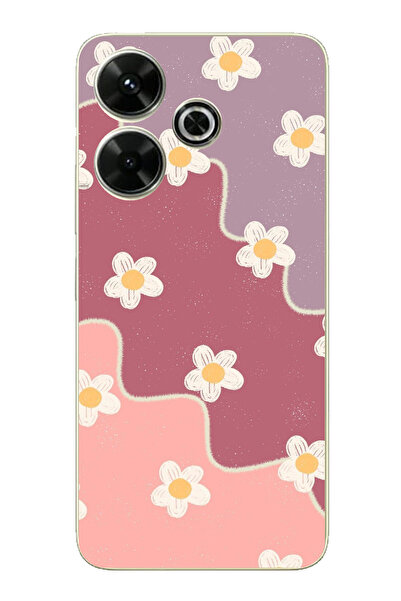 TechTree حافظة سيليكون متوافقة مع هاتف Redmi 13 بلون الورد المجفف والليلكي ال...