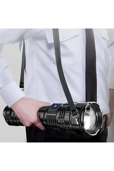 AyrStore Ultra Güçlü Yüksek Parlaklık M80 LED Şarjlı El Feneri 6000mAh Powerbank