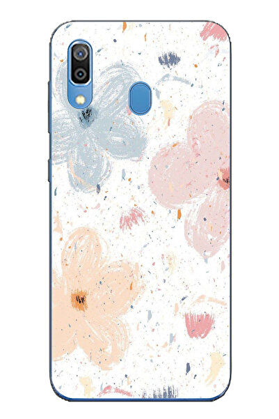 TechTree حافظة سيليكون مطبوع متوافقة مع هاتف سامسونج جالاكسي A20-A30 بنمط زهو...