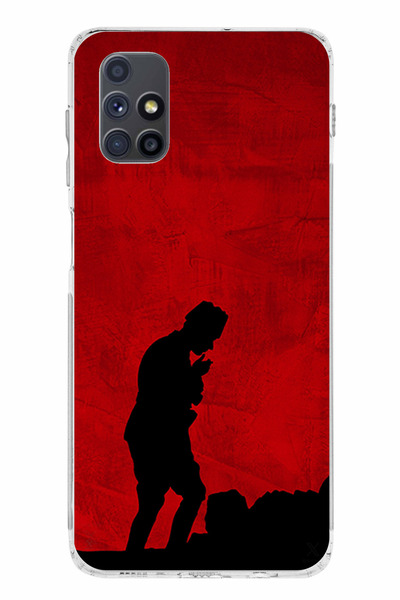 TechTree حافظة سيليكون أتاتورك مطبوع متوافقة مع هاتف سامسونج جالاكسي M51 مع تفاصيل ظل وشكل