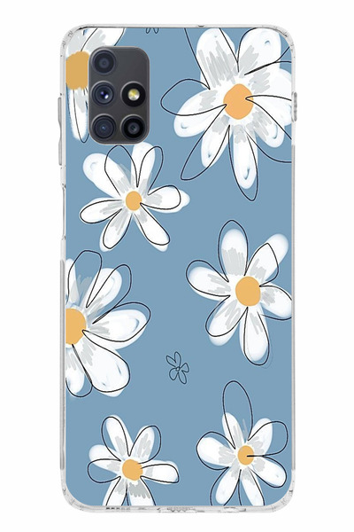 TechTree حافظة سيليكون متوافقة مع هاتف سامسونج جالاكسي M51 باللون الأزرق ديزي...