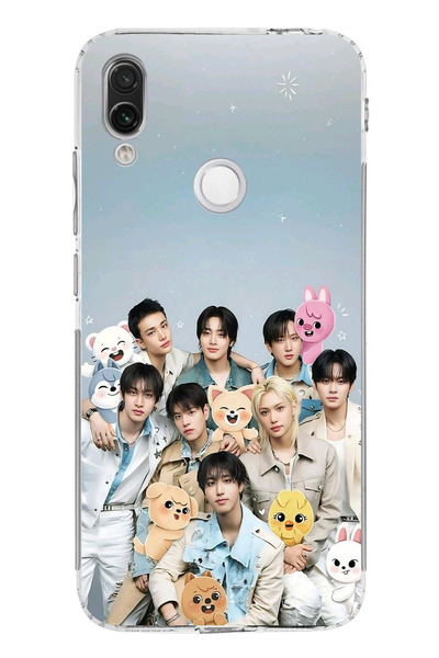 TechTree حافظة سيليكون مطبوع متوافقة مع Redmi Note 7-7 PRO ذات طابع K-Pop Group وSKZOO