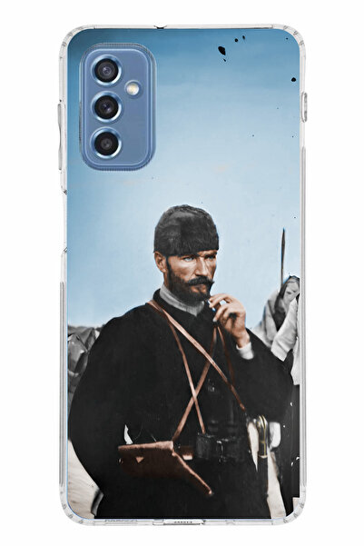 TechTree حافظة سيليكون متوافقة مع هاتف سامسونج جالاكسي M52 من أتاتورك سيهيفيدي مطبوع