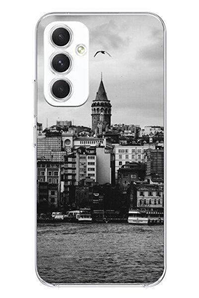 TechTree جراب سيليكون متوافق مع هاتف سامسونج جالاكسي A54 مع مناظر برج غالاتا ...