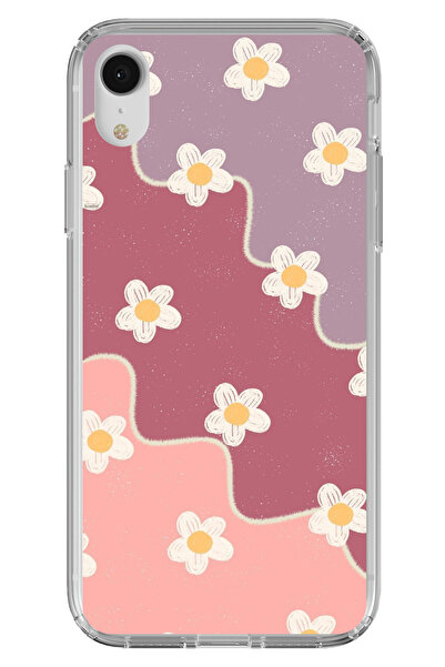 TechTree iPhone Xr Compatible Dusty Rose and Lilac Toned Wavy Daisy Printed S...