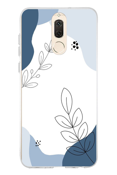 TechTree حافظة سيليكون متوافقة مع هاتف هواوي ميت 10 لايت ذات أشكال هادئة زرقا...