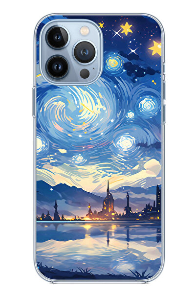 TechTree حافظة سيليكون متوافقة مع هاتف iPhone 13 PRO MAX بتصميم السماء المرصع...