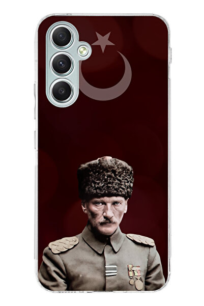 TechTree حافظة سيليكون متوافقة مع هاتف سامسونج جالاكسي A34 على شكل نجمة وهلال...