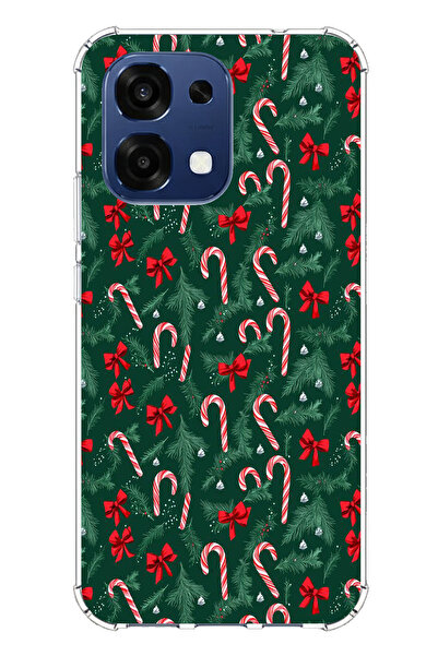 TechTree حافظة سيليكون متوافقة مع هاتف اوبو A6 برو لشجرة عيد الميلاد وعصا الح...